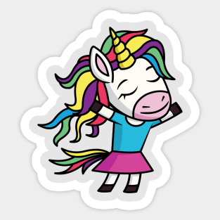 Dancing Unicorn Girl Sticker